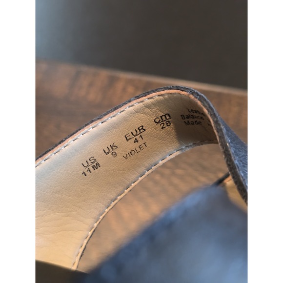 Naturalizer Violet Wedge Sandals Black Leather Slides Heels Slip on Shoes 11 M‎ - Picture 5 of 9